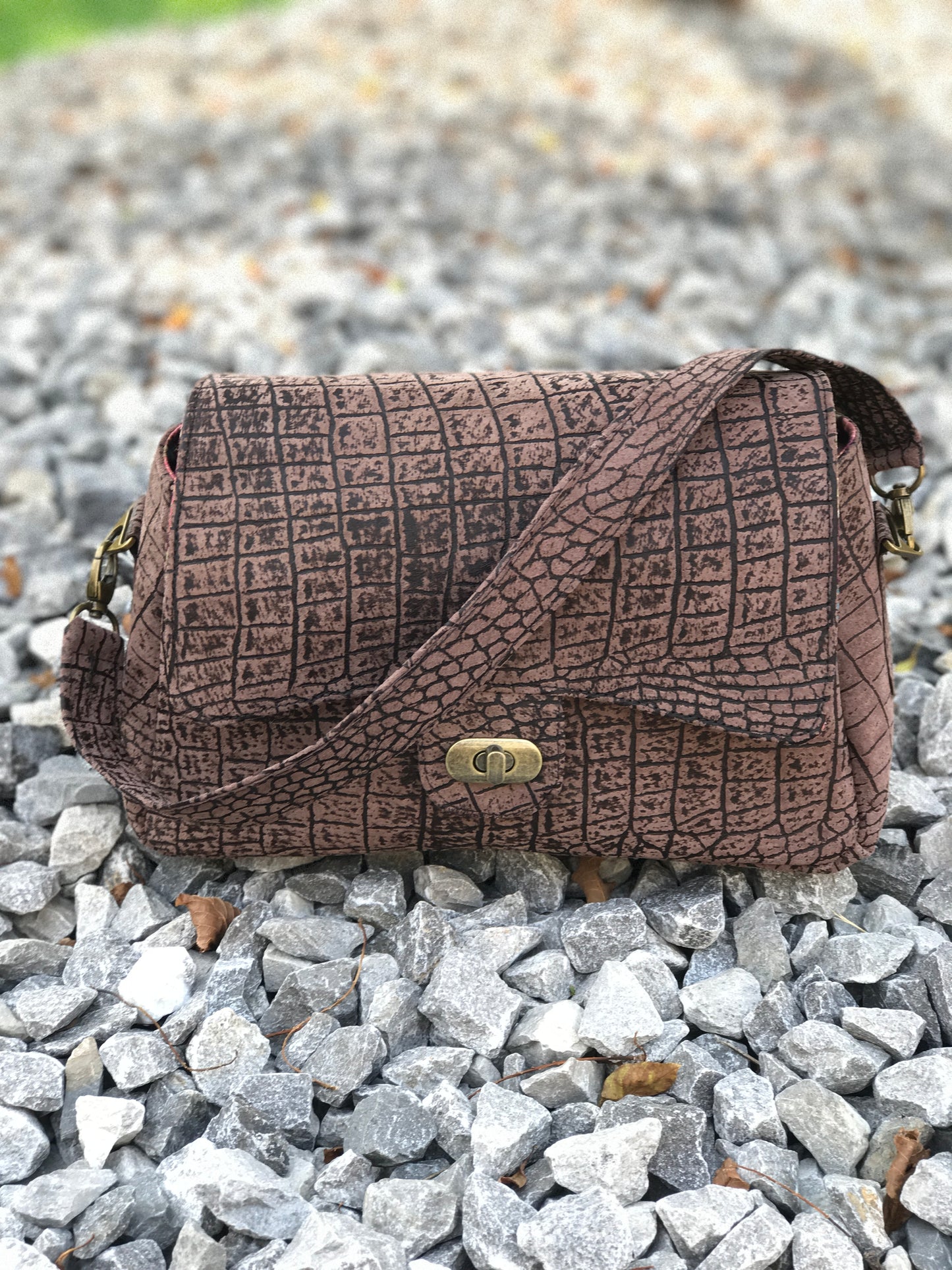 Embossed Leather Brigitte Baguette