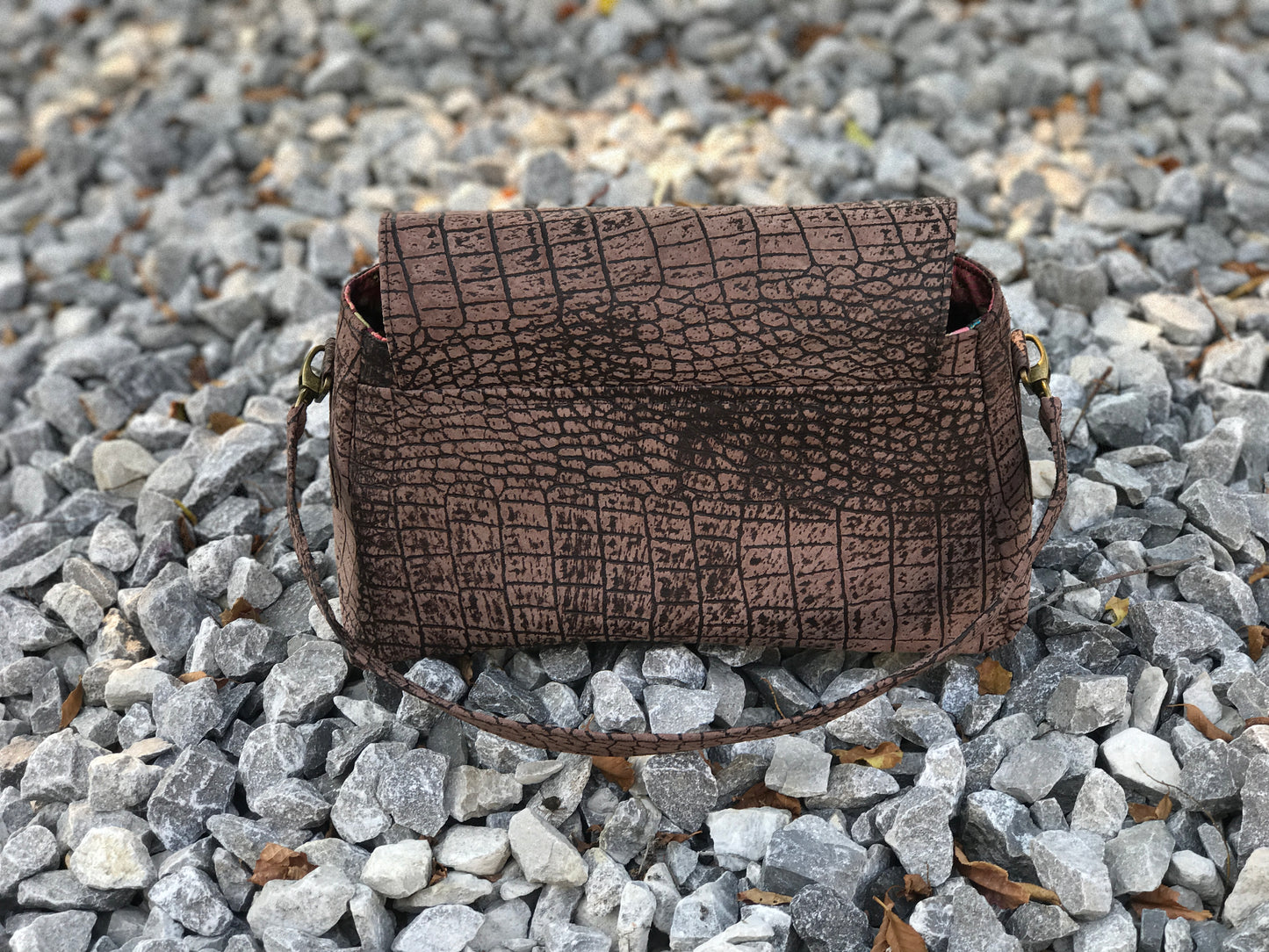 Embossed Leather Brigitte Baguette