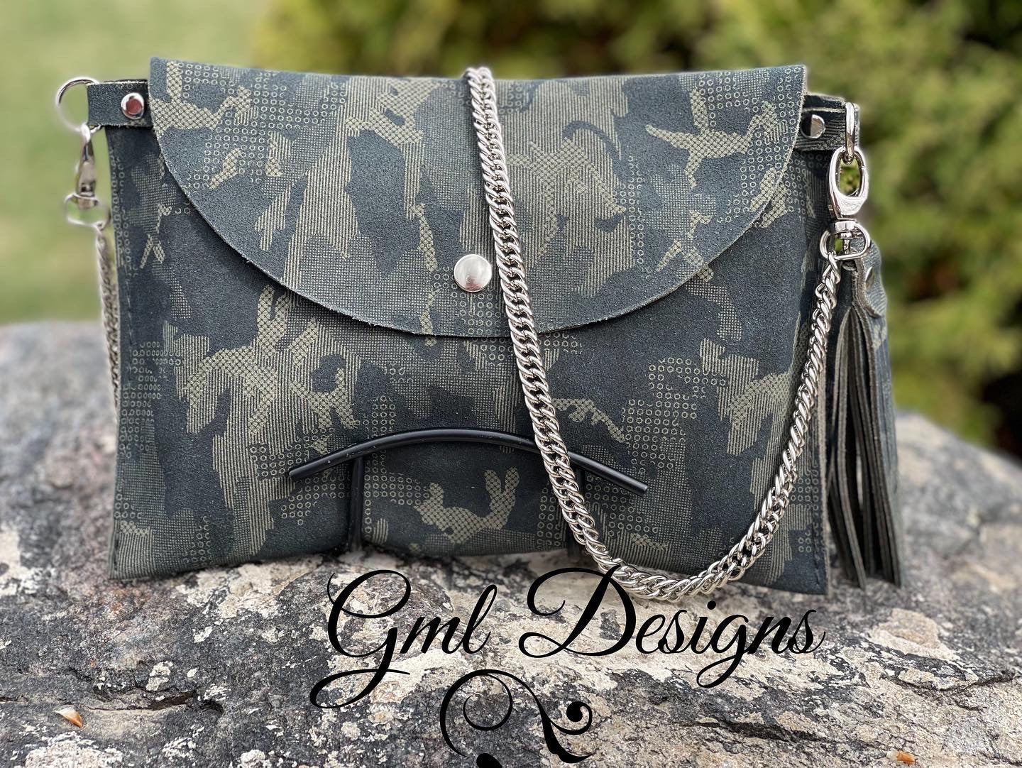 Camouflage Leather Clutch