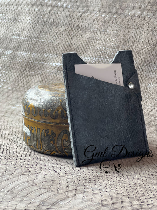 Card Holder - Style B (Waxed Grey)